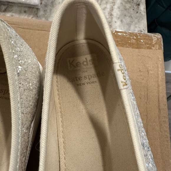 Keds Kate Spade Women's Sparkling Slip-On Sneakers - Silver Glitter like new - Picture 15 of 16